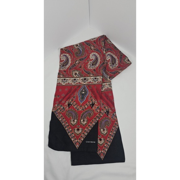Donnybrook Accessories - Vintage DONNYBROOK Paisley Oblong Scarf Red Black Gold Retro Boho 52"